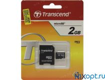 Transcend TS2GUSD microSD Memory Card 2Gb + microSD-- SD Adapter