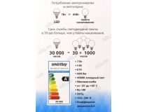 Smartbuy SBL-P45-07-40K-E14 (E14, 600 люмен, 4000К, 7Вт, 160-240В)