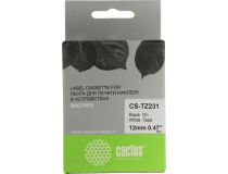 Cactus CS-TZ231 лента для печати этикеток (ширина 12мм, 8м, чёрный на белом)