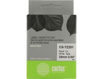 Cactus CS-TZ251 лента для печати этикеток (ширина 24мм, 8м, чёрный на белом)