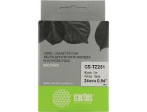 Cactus CS-TZ251 лента для печати этикеток (ширина 24мм, 8м, чёрный на белом)