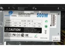 Miditower PowerCool S1007BK  ATX 500W (24+2x4+6/8пин)