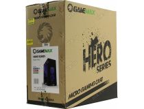 Minitower GameMax H603(-2U3) Blue LED MicroATX без БП, с окном