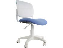 Бюрократ CH-W296NX/26-24  Кресло детское (спинка белая сетка, сиденье голубая ткань)