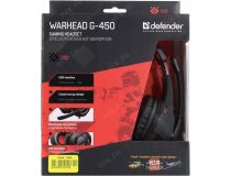 Наушники с микрофоном Defender Warhead G-450 (шнур 2.3м, USB, с регулятором громкости) 64146 