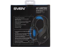 Наушники с микрофоном SVEN AP-G887MV Black-Blue (с регулятором громкости, шнур 2.2м)