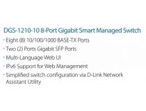 D-Link DGS-1210-10 ,F1A Web Smart Switch (8UTP 1000Mbps+ 2SFP)