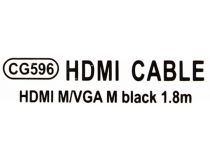 VCOM CG596-1.8м Кабель-адаптер HDMI-- VGA (15M) 1.8м
