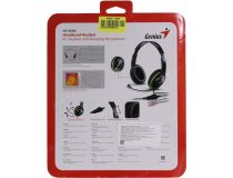 Наушники с микрофоном Genius HS-400A (шнур 1.8м, с регулятором громкости) (31710169100)