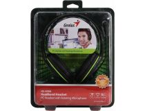 Наушники с микрофоном Genius HS-400A (шнур 1.8м, с регулятором громкости) (31710169100)
