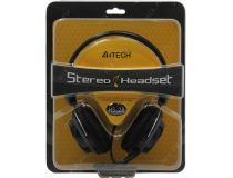 Наушники с микрофоном A4Tech HS-28-1 Black (шнур 1.8м, с регулятором громкости)