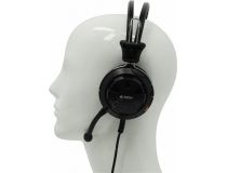 Наушники с микрофоном A4Tech HS-28-1 Black (шнур 1.8м, с регулятором громкости)
