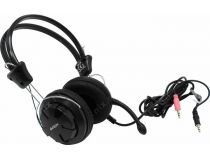 Наушники с микрофоном A4Tech HS-28-1 Black (шнур 1.8м, с регулятором громкости)