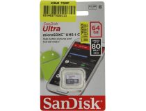 SanDisk Ultra SDSQUNS-064G-GN3MN microSDXC Memory Card 64Gb UHS-I U1 Class10