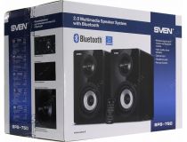 Колонки SVEN SPS-750 Black (2x25W, дерево, Bluetooth, ПДУ)