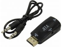 JETACCESS JA-HV01 Black  кабель-адаптер HDMI -- VGA(15F)+аудио