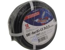 Кабель силовой плоский, ВВГ-Пнг(А)-LS 3х2.5мм2  бухта 10м Rexant 01-8272-10 