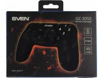 Геймпад SVEN GC-3050 Black (Vibration, 13кн., 8поз.перекл., 2мини-джойстика, USB/PS3, беспроводной)