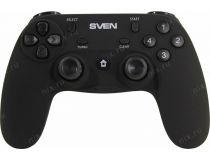 Геймпад SVEN GC-3050 Black (Vibration, 13кн., 8поз.перекл., 2мини-джойстика, USB/PS3, беспроводной)