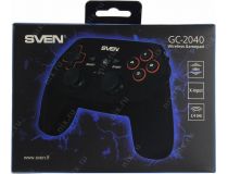 Геймпад SVEN GC-2040 Black (Vibration, 11кн., 4поз.перекл., 2мини-джойстика, USB/PS3, беспроводной)