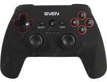 Геймпад SVEN GC-2040 Black (Vibration, 11кн., 4поз.перекл., 2мини-джойстика, USB/PS3, беспроводной)
