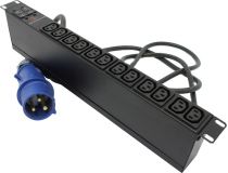 NT SOC 230.32A2-12С13-IEC309 B Блок силовых розеток 19 , чёрный 1U, 12 розеток IEC-320-C13, вход IEC-309