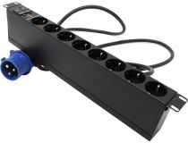 NT SOC 230.32A2-8S-IEC309 B Блок силовых розеток 19 , чёрный 1U, 8 евророзеток, вход IEC-309