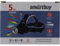 Фонарь Smartbuy SBF-HL024 (налобный, 1 светодиод, регулируемый фокус, 2x18650)