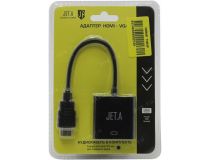 JETACCESS JA-HV02 Black кабель-адаптер HDMI(M) -- VGA(15F) +audio