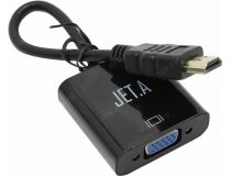 JETACCESS JA-HV02 Black кабель-адаптер HDMI(M) -- VGA(15F) +audio
