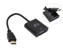 JETACCESS JA-HV02 Black кабель-адаптер HDMI(M) -- VGA(15F) +audio