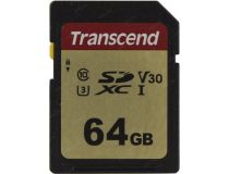 Transcend TS64GSDC500S SDXC Memory Card 64Gb UHS-I U3 V30