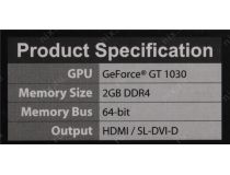 2Gb PCI-E DDR4 MSI GT 1030 AERO ITX 2GD4 OC (RTL) DVI+HDMI GeForce GT1030 