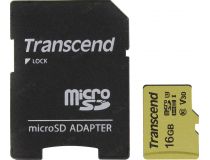 Transcend TS16GUSD500S microSDHC Memory Card 16Gb UHS-I U3 V30 + microSD-- SD Adapter