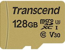 Transcend TS128GUSD500S microSDXC Memory Card 128Gb UHS-I U3 V30 + microSD-- SD Adapter