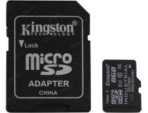 Kingston SDCIT/8GB microSDHC Memory Card 8Gb UHS-I U1 + microSD-- SD Adapter