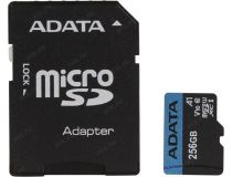 ADATA Premier AUSDX256GUICL10A1-RA1 microSDXC Memory Card 256Gb V10 UHS-I U1 Class10+ microSD-- SD Adapter