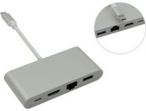 Кабель-адаптер USB-C -  HDMI(F)+USB3.0+USB-C+LAN