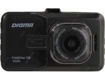 Digma FreeDrive 108 Dual Black (2xCam, 1920х1080/640x480, 140°, LCD 3 ,G-sens,microSDHC,USB,мик, Li-Ion)