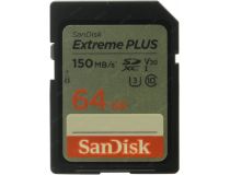 SanDisk Extreme Plus SDSDXW6-064G-GNCIN SDXC Memory Card 64Gb UHS-I U3 V30