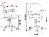 Кресло детское Бюрократ CH-W356AXSN/15-55 розовый 15-55 колеса белый/розовый (пластик белый)