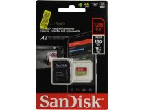 SanDisk Extreme SDSQXA1-128G-GN6MA microSDXC Memory Card 128Gb UHS-I U3 V30 + microSD--  SD Adapter
