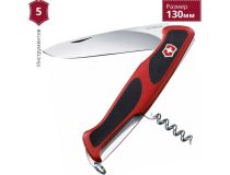 Нож перочинный Victorinox RangerGrip 52 (0.9523.C) 130мм 5функций красный/черный карт.коробка