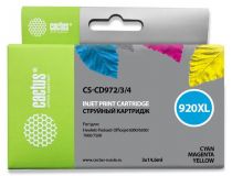 Картридж Cactus CS-CD972/3/4 (№920XL) Tri-Pack Cyan/Magenta/Yellow для HP OfficeJet 6000/6500/7000/7500