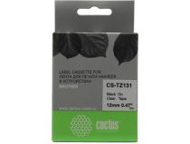 Термотрансферная лента Brother Cactus CS-TZ131 (12мм, 8м, Black on Clear)