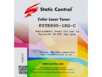 Тонер Static Control KYTK895-1KG-C голубой флакон 1000гр. для принтера Kyocera Mita FS C8020/C8025/C8520