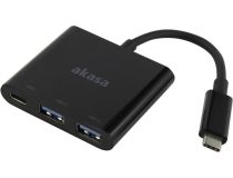 Akasa AK-CBCA08-15BK 2port USB3.0 Hub, подкл. USB-C
