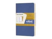 Блокнот Moleskine VOLANT QP713B41M17 Pocket 90x140мм 80стр. нелинованный мягкая обложка синий/желтый янтарный (2шт)