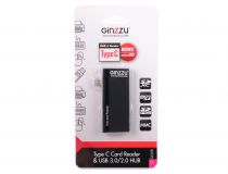 Ginzzu GR-562UB USB3.0-C SDXC/microSDXC Card Reader/Writer+2portUSB
