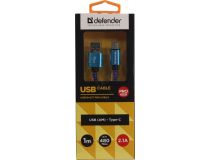 Defender 87817 Кабель USB2.0 AM-- USB-C M 1м, Blue